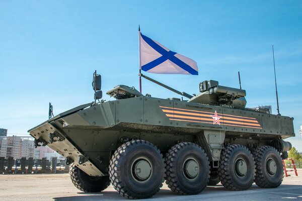 Armored vehicles with the Finnish flag