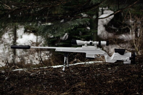 Image of a White Sniper rifle