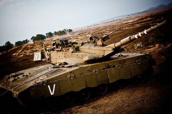 Main battle tank in the field