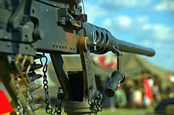 A little rust on the machine gun