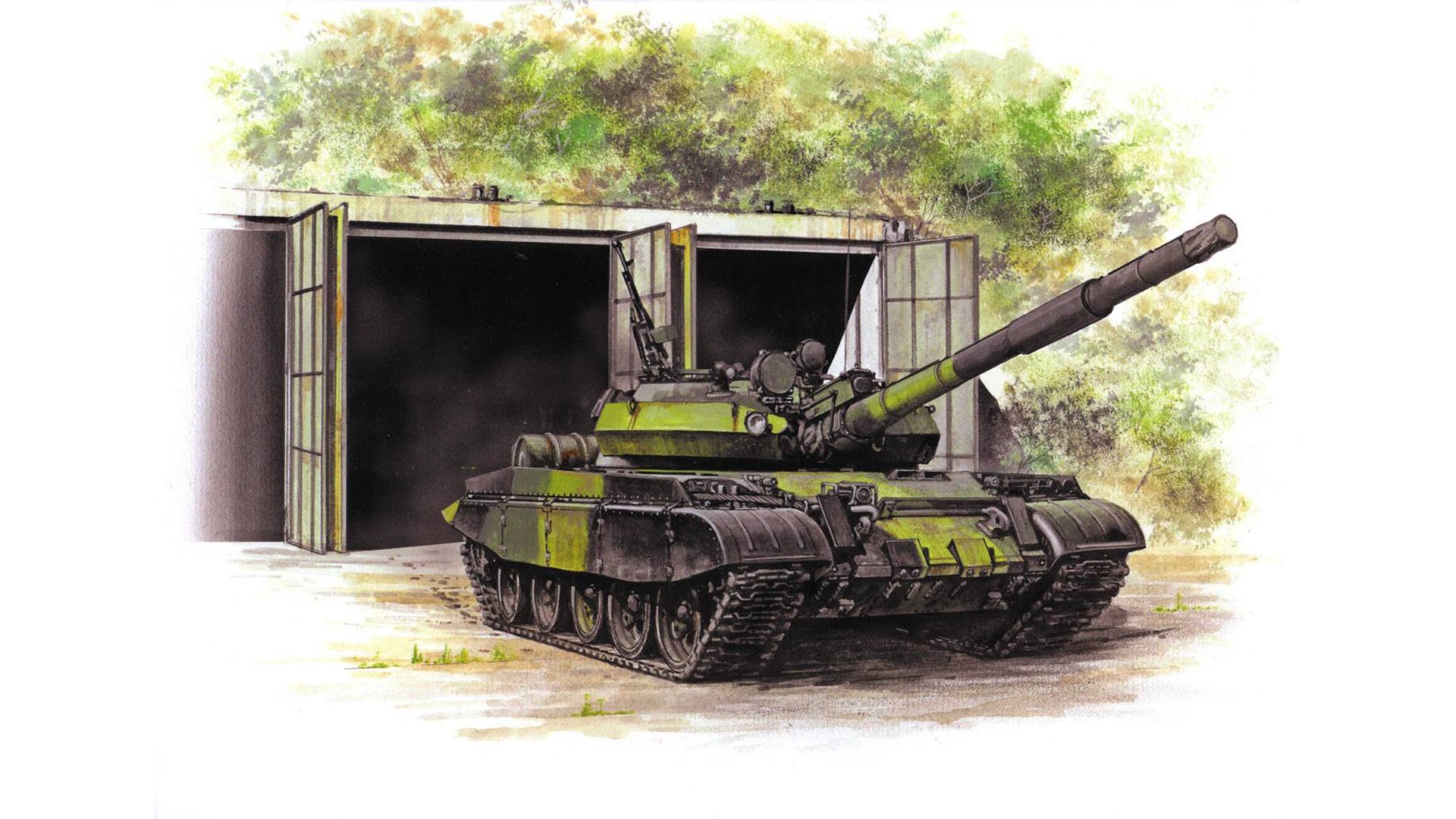 t-62 char moyen soviétique dessin art