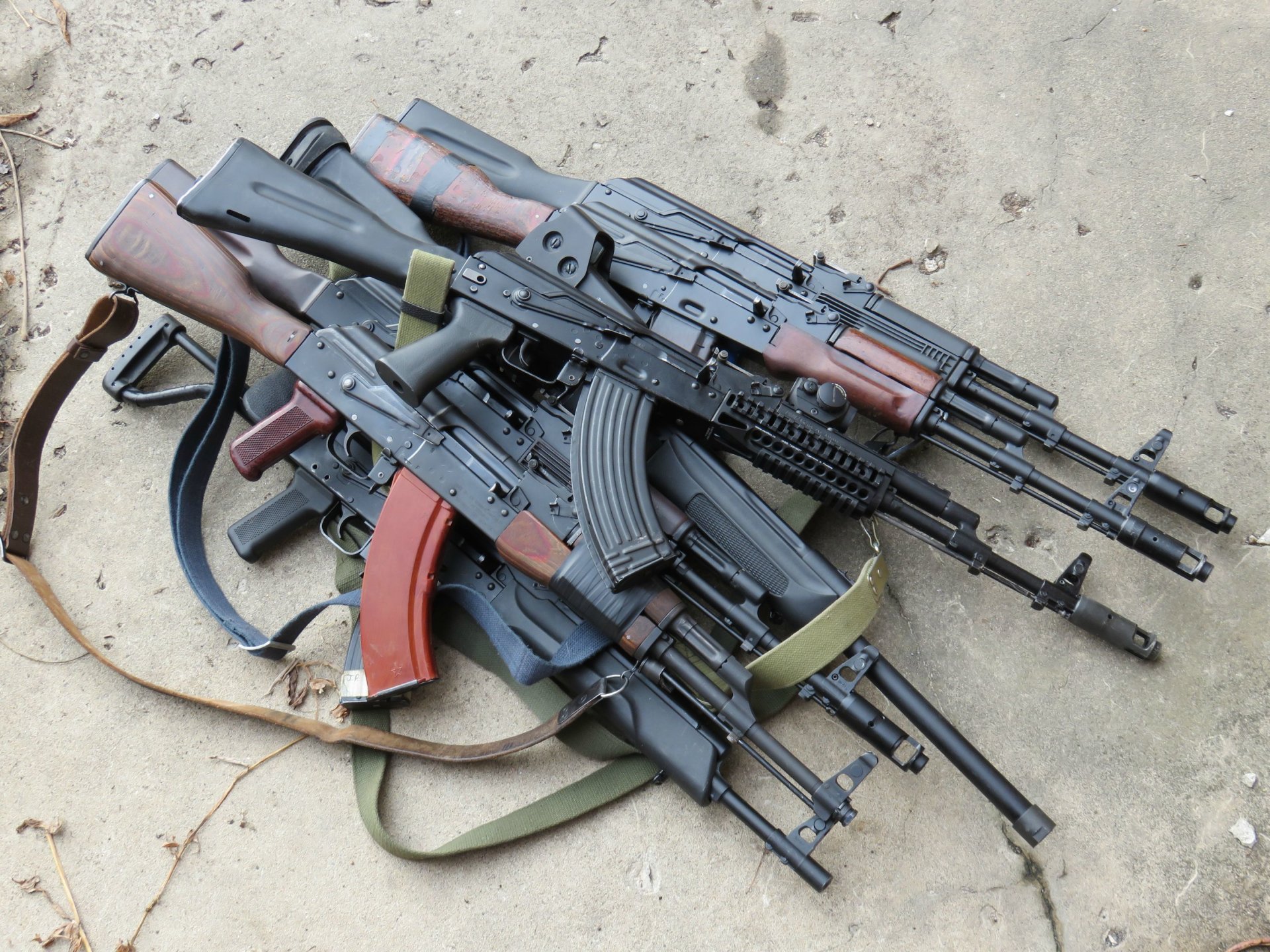 a kalashnikov ak many weapon