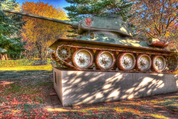 Monument of the T-34 battle tank