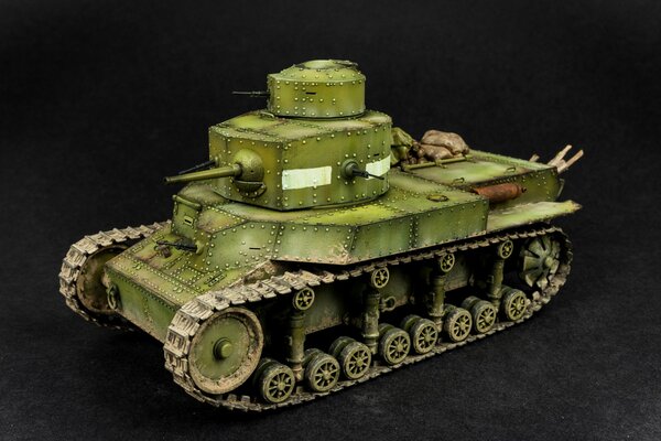 A model of a Soviet green tank