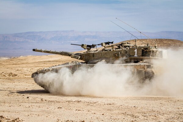 Battle tank, Israel desert, sand