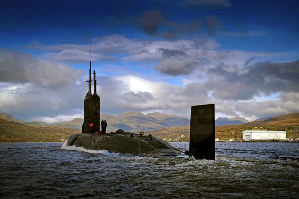 Nuclear submarine off the coast