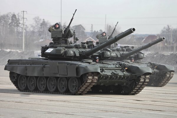 T-90 tank on parade in Russia
