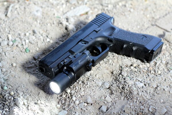 Austrian self-loading pistol glock 17 with backlight