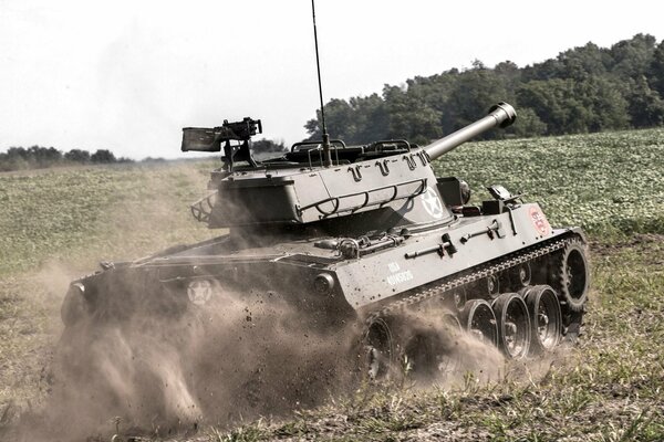 Tracked tank destroyer in action