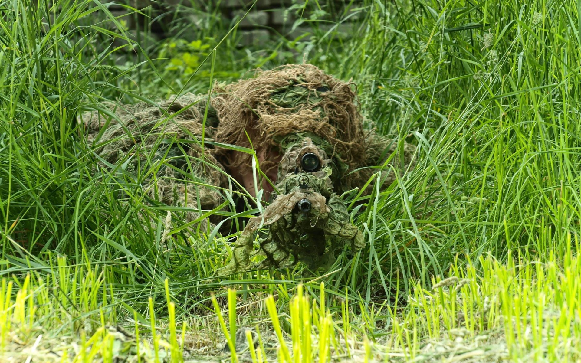 cecchino verde erba travestimento fucile canna ottica