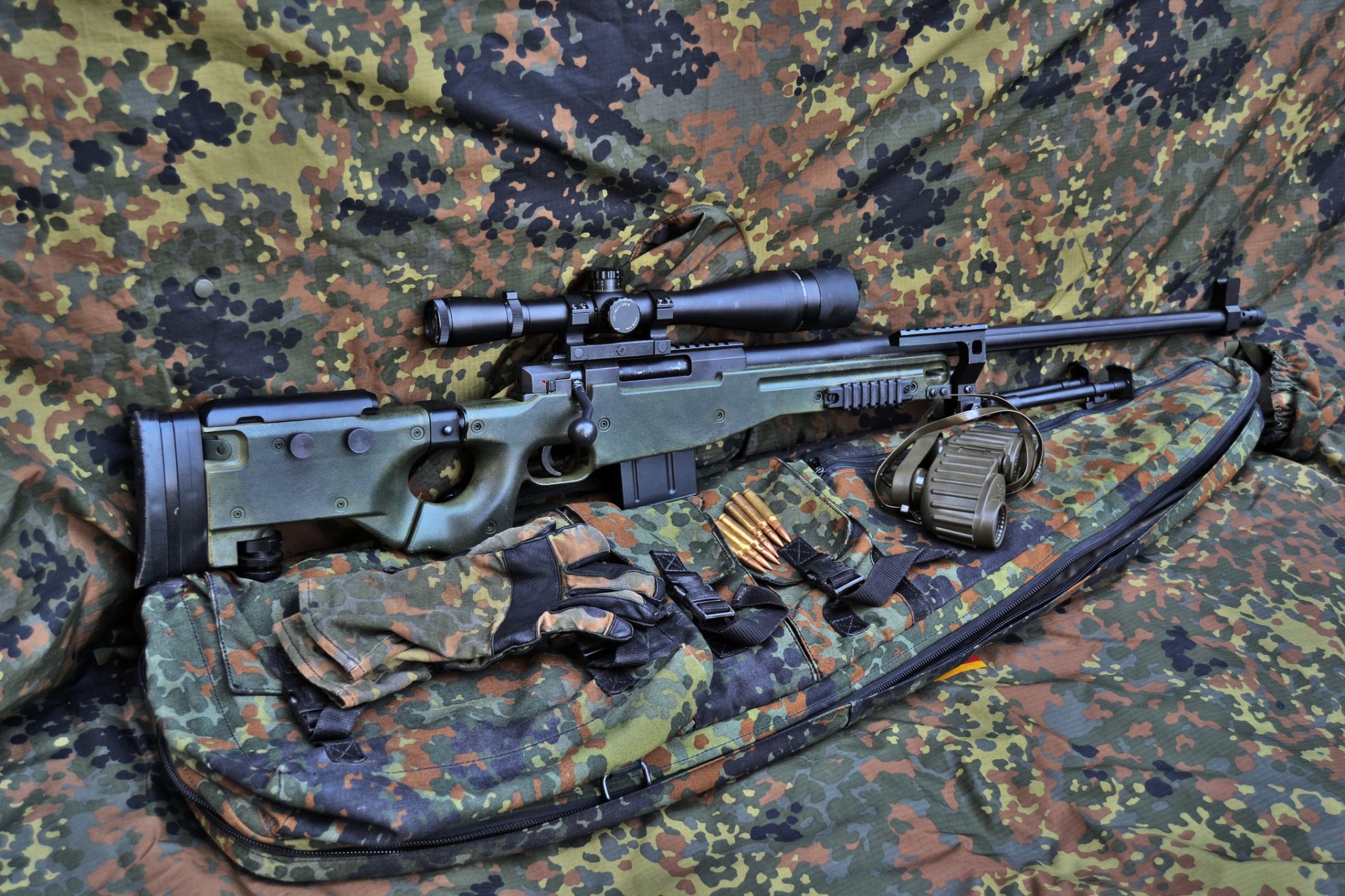 l96a1 francotirador rifle arma binoculares