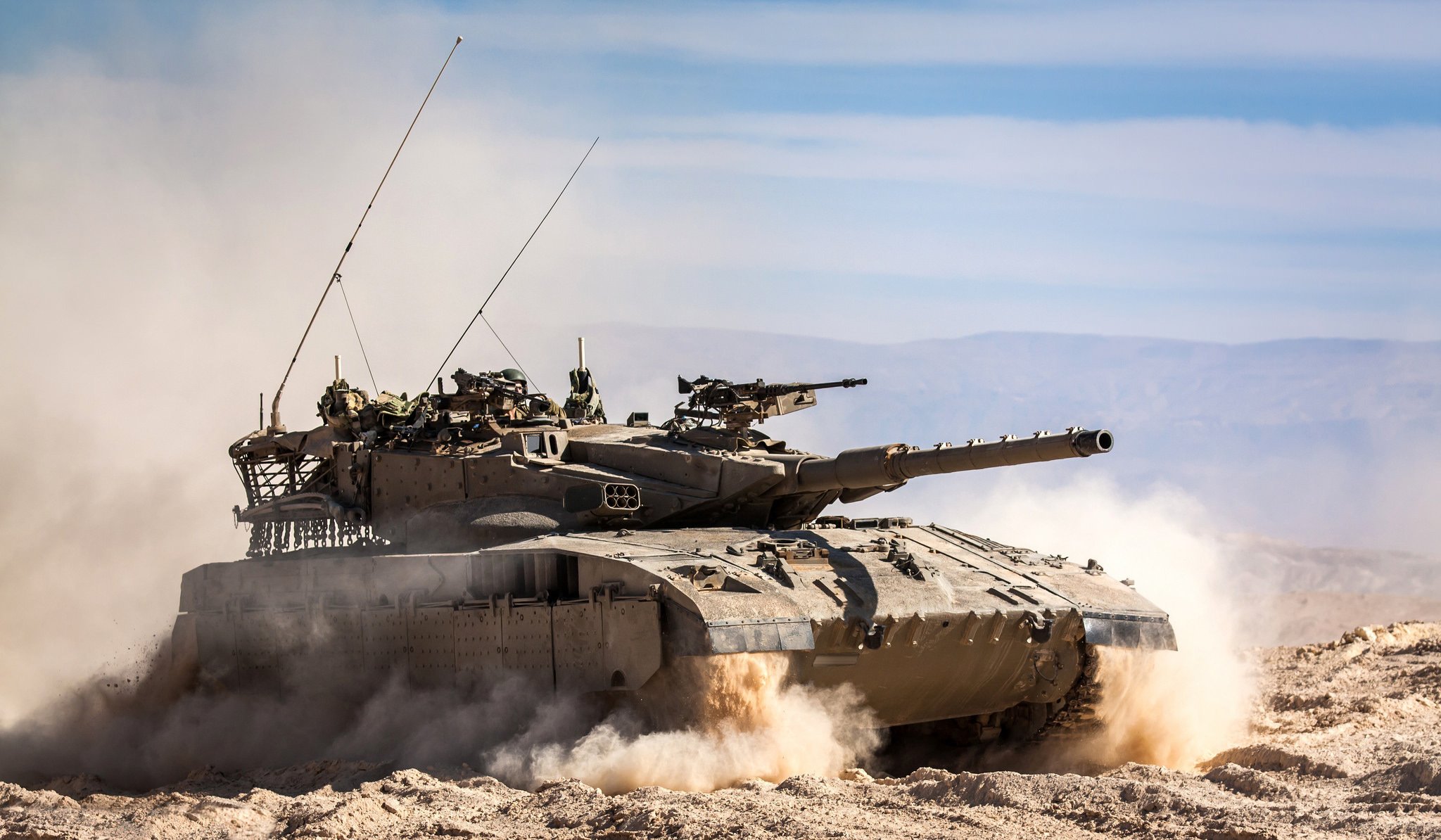 merkava main kampf tank israel feld sand