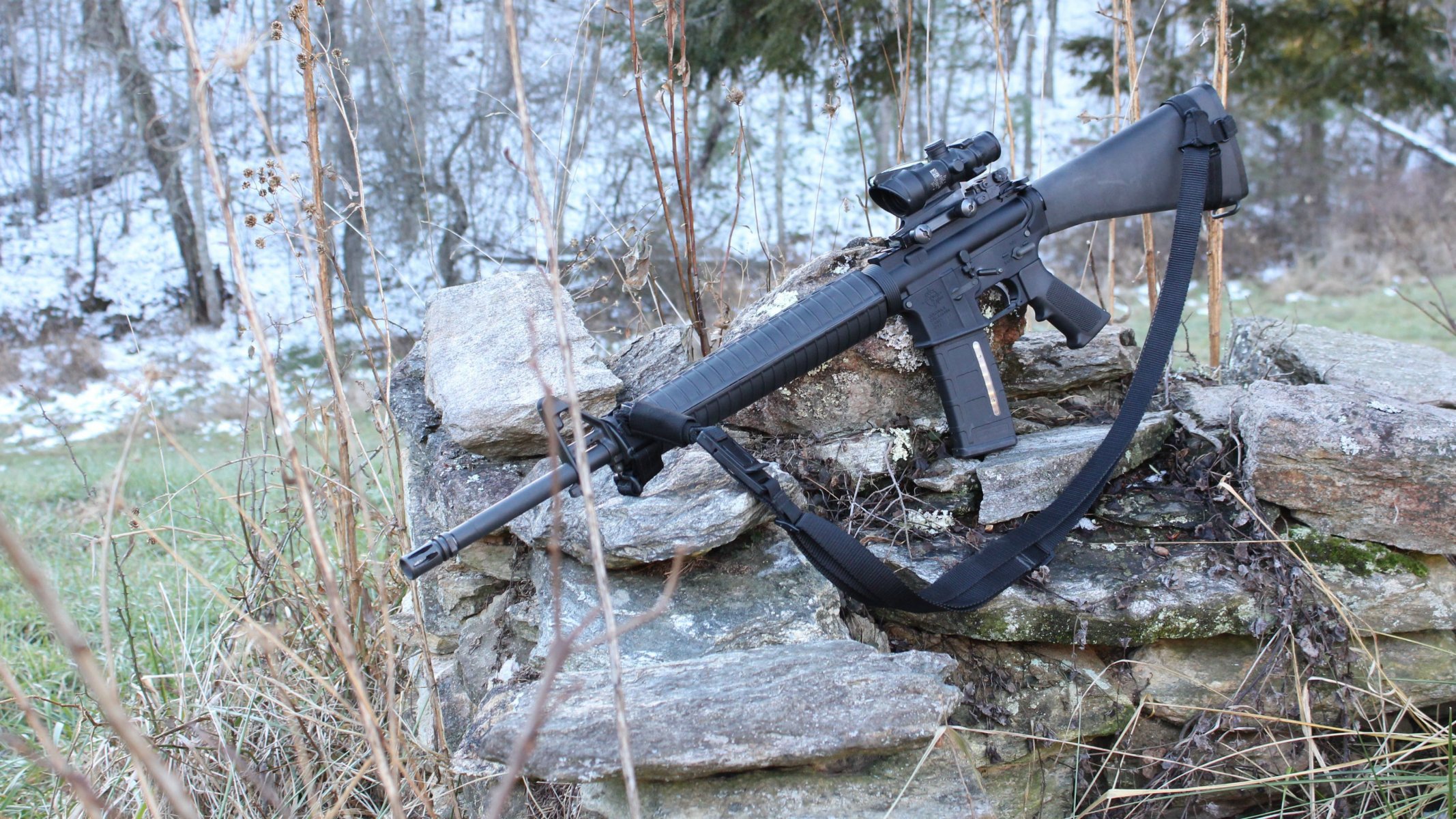 ar-15 karabin szturmowy automat broń kamienie