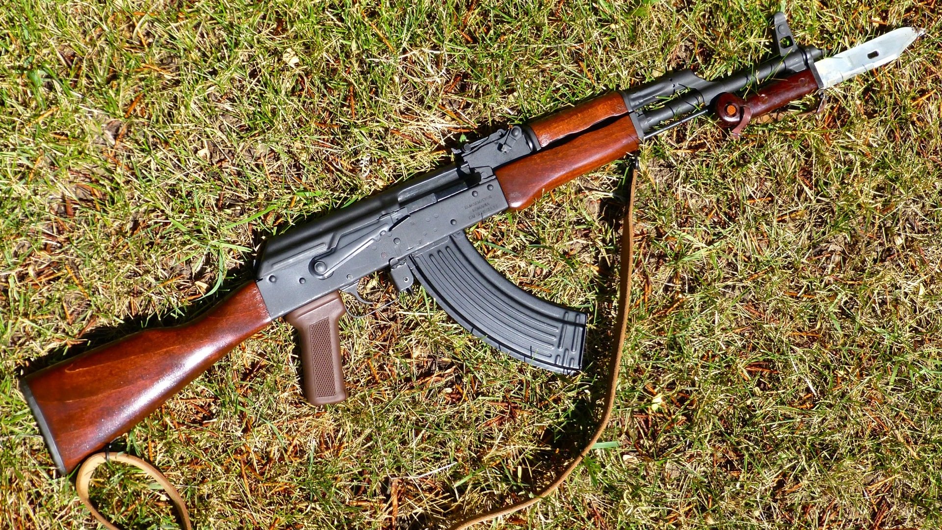 akm rifle de asalto kalashnikov arma cuchillo de bayoneta