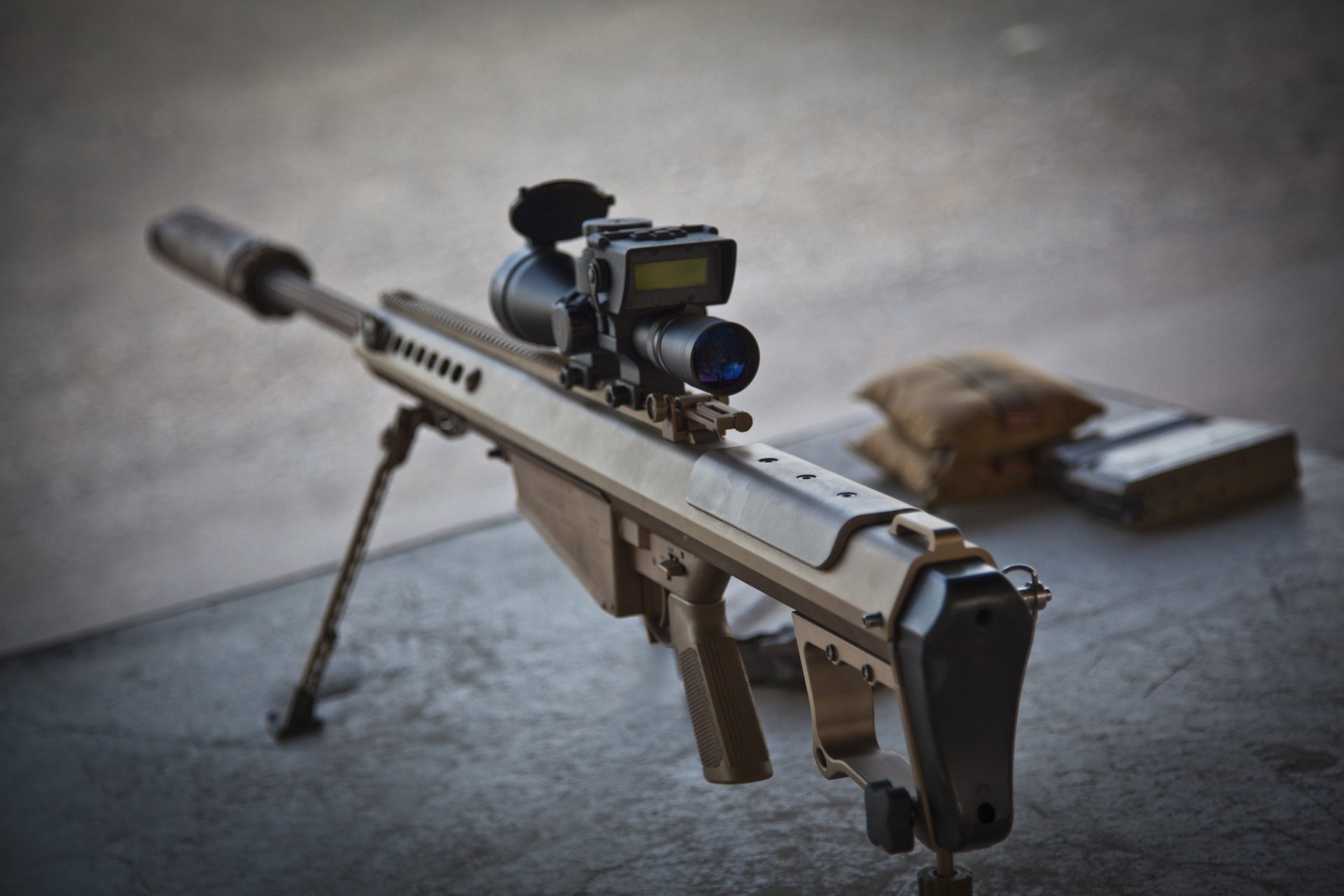 barrett m82 self-loading large-caliber sniper rifle weapon