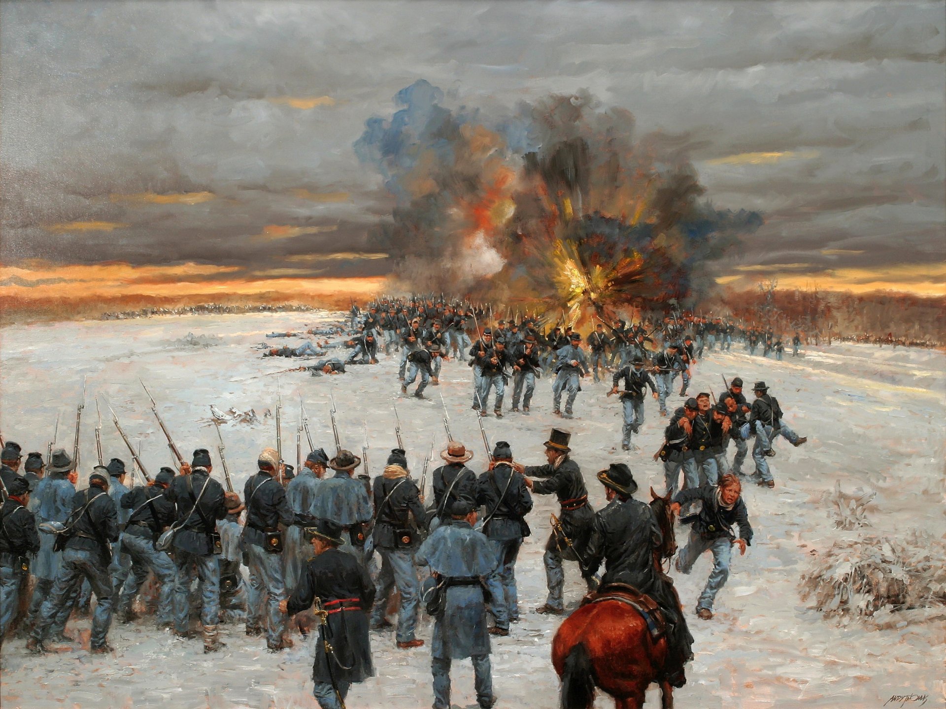 amérique du nord guerre entre le nord et le sud soldats. armes retraite peinture huile sur toile