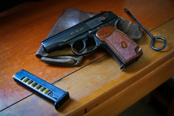 Makarov pistol with clip