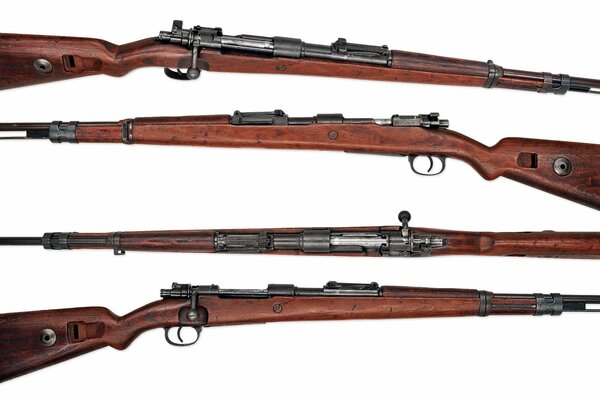 Mauser 98k rifle on a white background