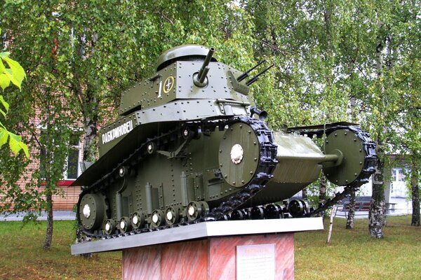 Soviet infantry tank on a pedestal
