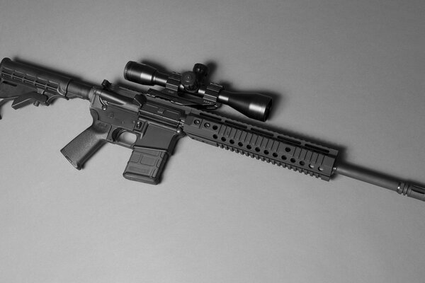 Assault rifle on a white background