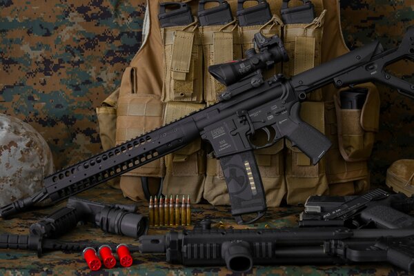 LWRC m6 assault rifle. Weapons and carbine