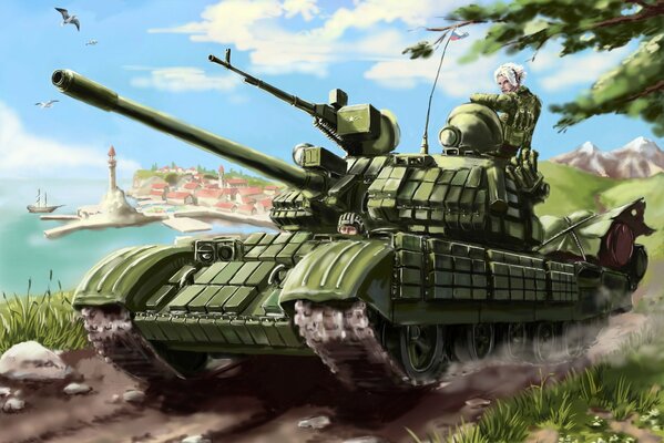 T55 russischer Tanak Soldat