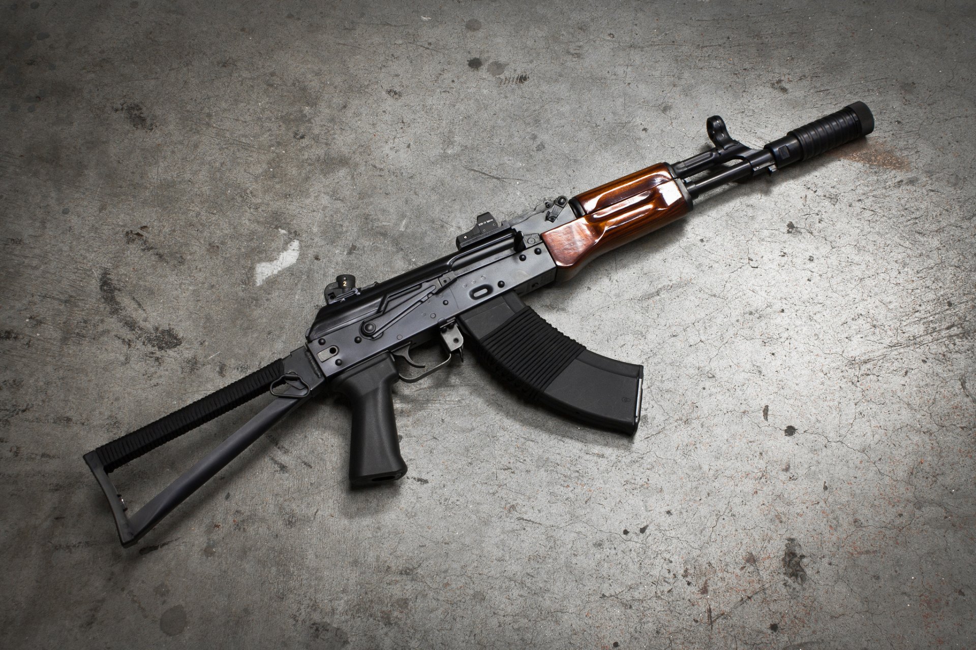 aks-74 kałasznikow automat składany tyłek tło