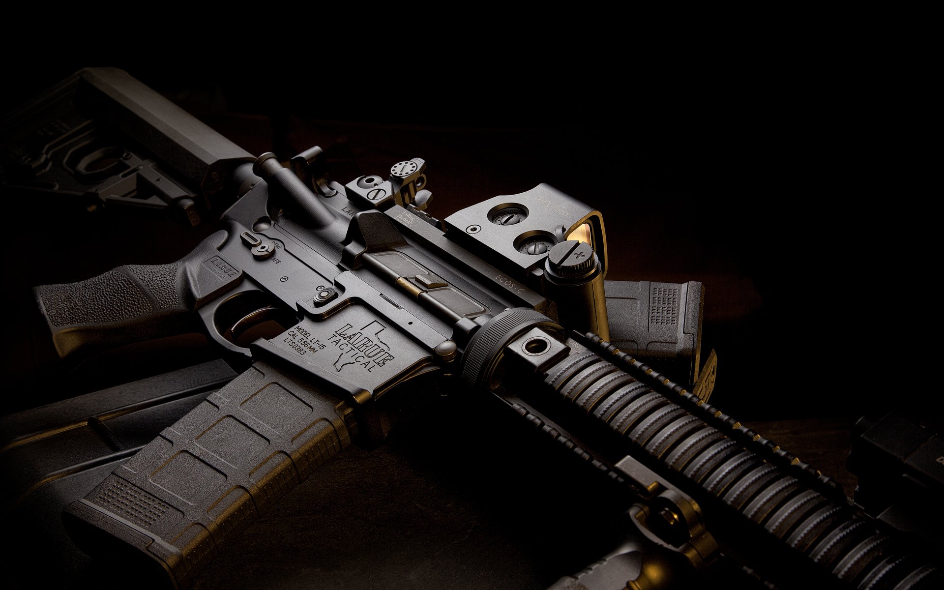 m4 machine assault rifle ar-15 twilight collimator larue tactical hd wallpaper