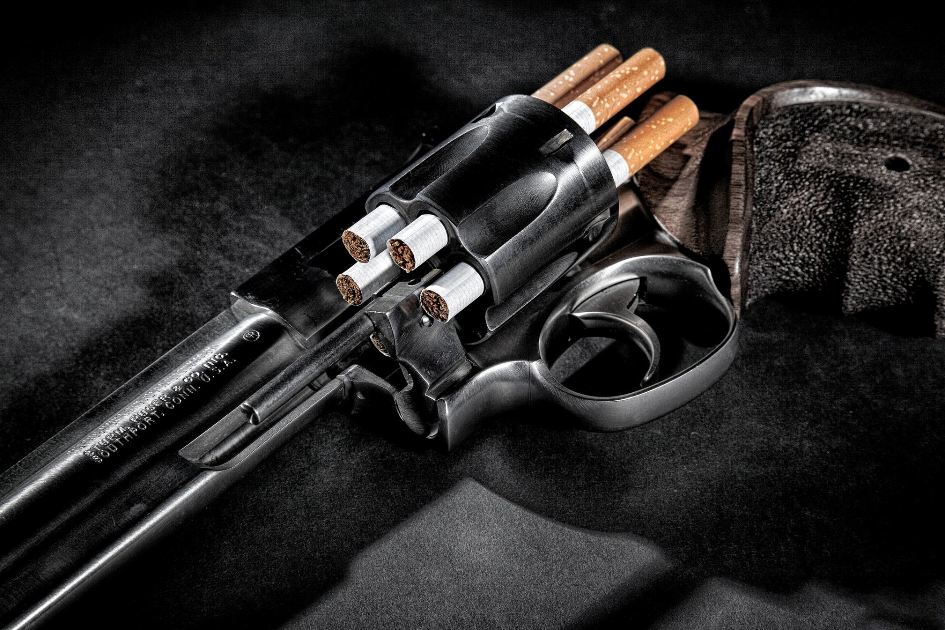 gun revolver colt drum tobacco cigarettes filter leather the trigger trunk the barrel