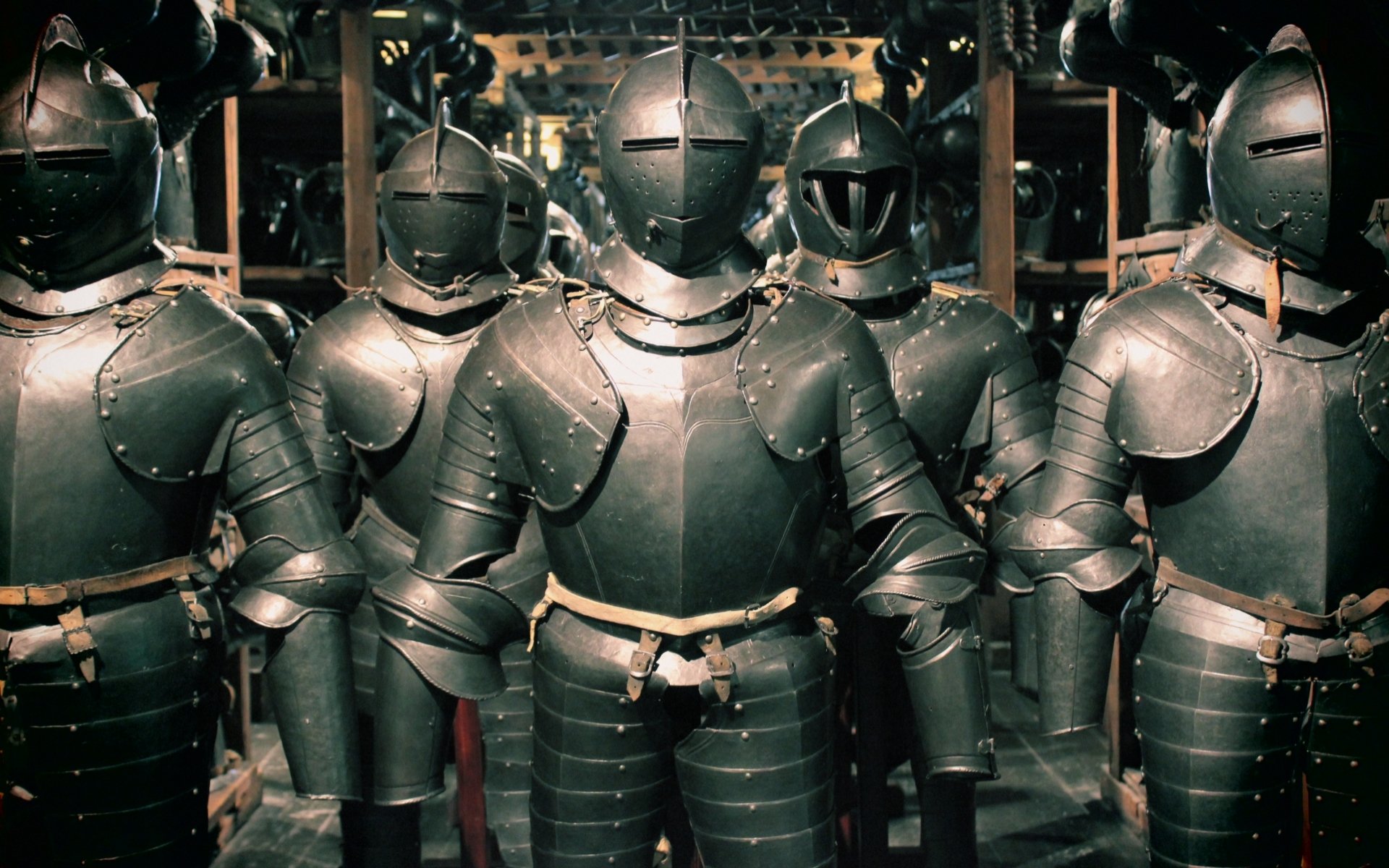 full armor of battle metal helmet leather