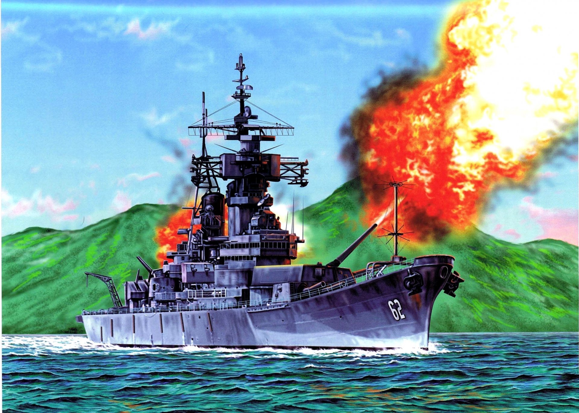 art vietnam september 301968 battleship new jersey us navy leads the fire in the demilitarized zone picture