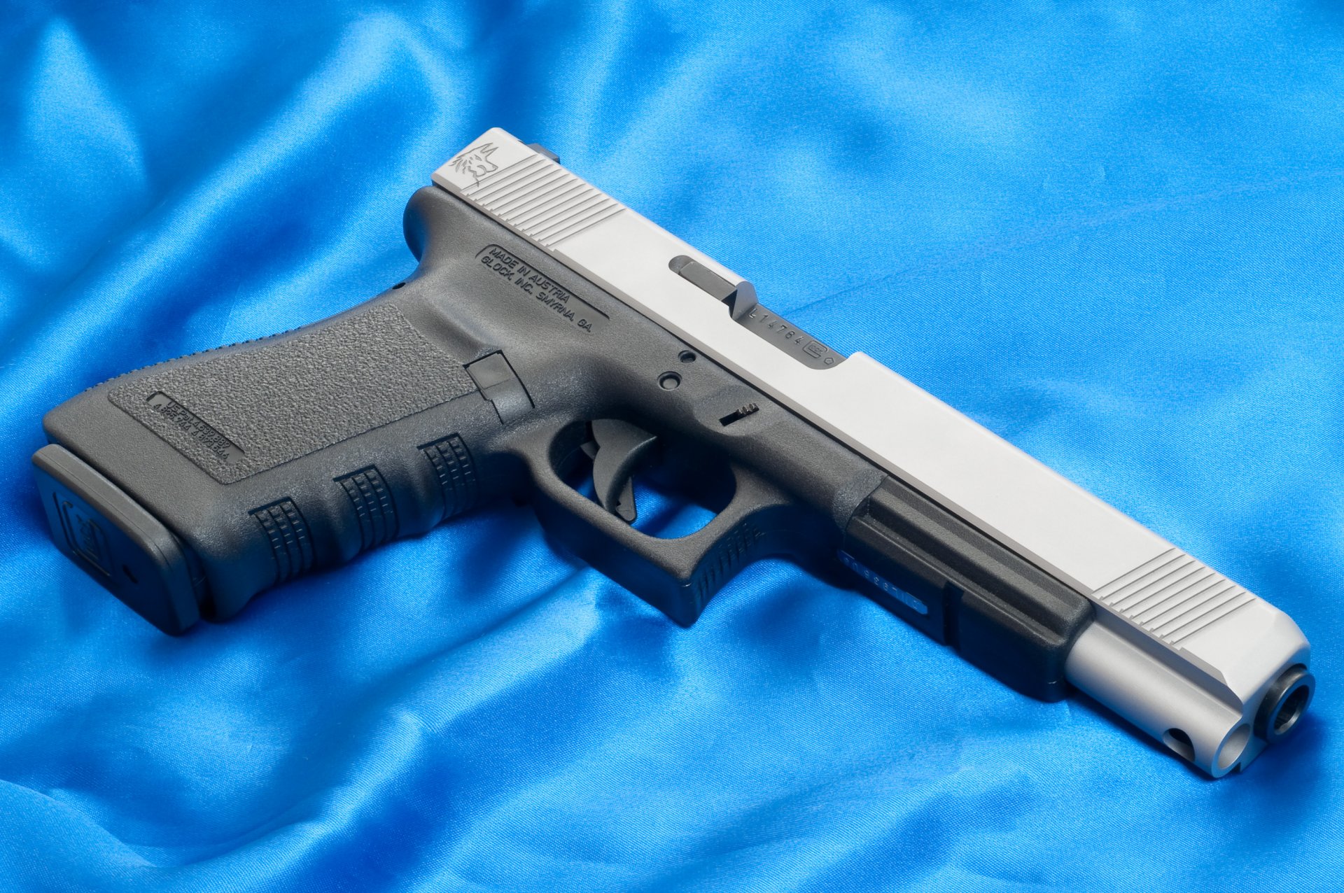 glock 20l pistola 20l arma fondo de pantalla austria fondo azul