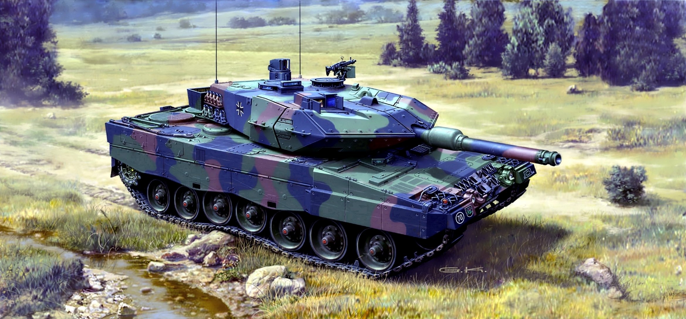 kunst leopard 2 deutsch haupt kampf panzer tarnung färbung zeichnung