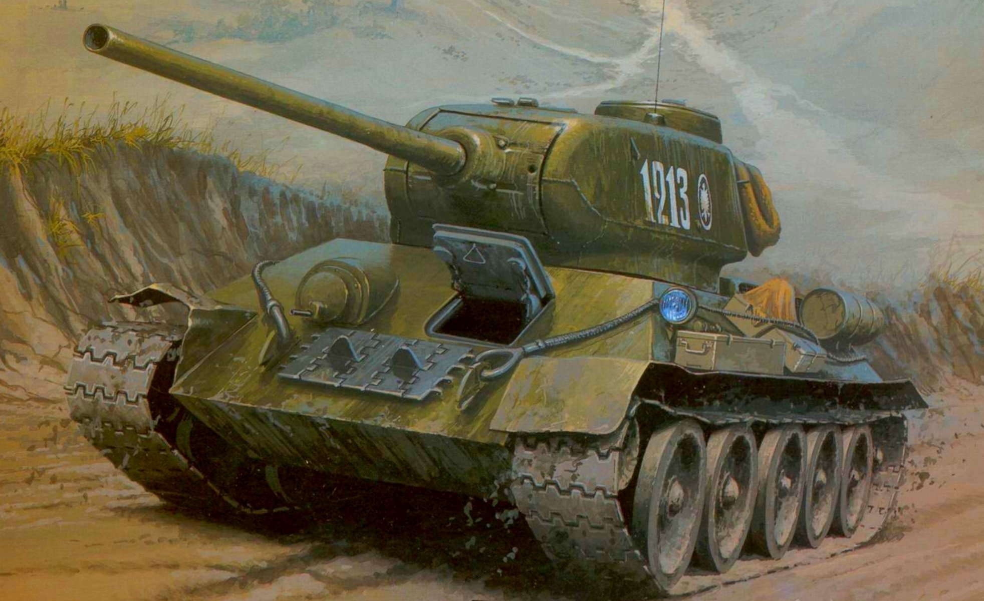 art route t-34-85 moyen réservoir grande guerre patriotique dessin