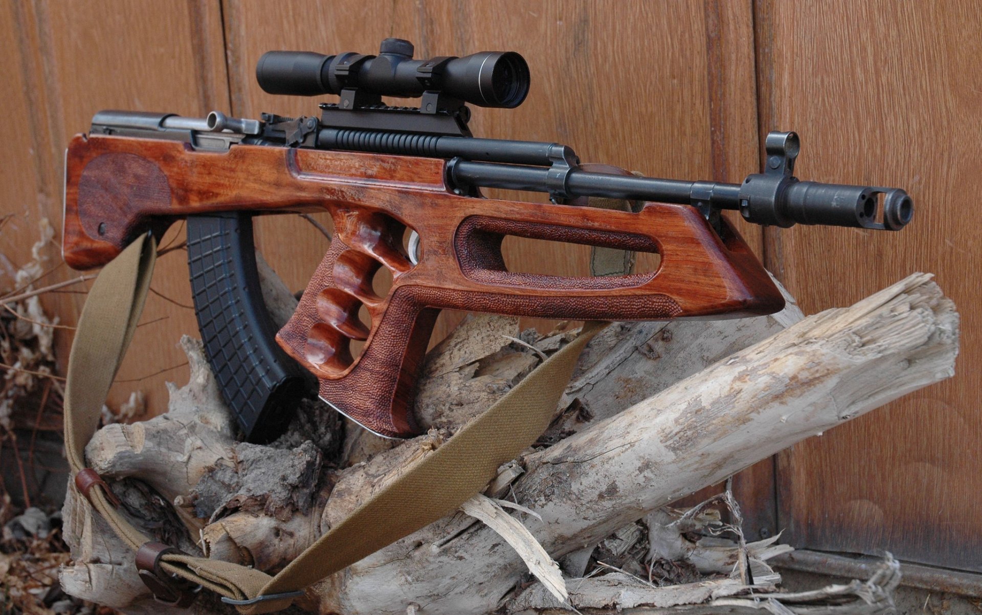 karabinek sks bull-pap broń kłoda