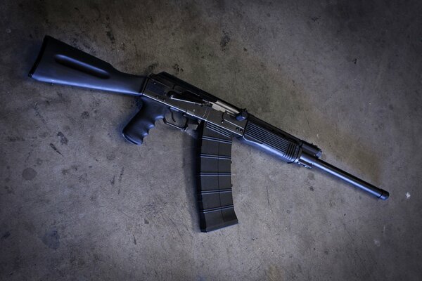 Saiga 12k self-loading carbine on the floor