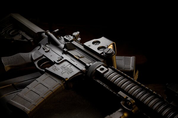 Fusil d assaut AR-15 sur fond noir