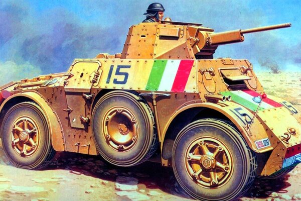 Italian tank with spare wheel