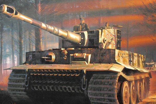 Panzer im Krieg im roten Wald