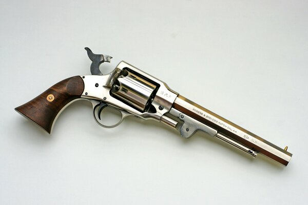 Gun revolver on a white background