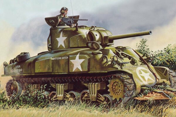 Zeichnung des Tanks m4 Hermann der UdSSR