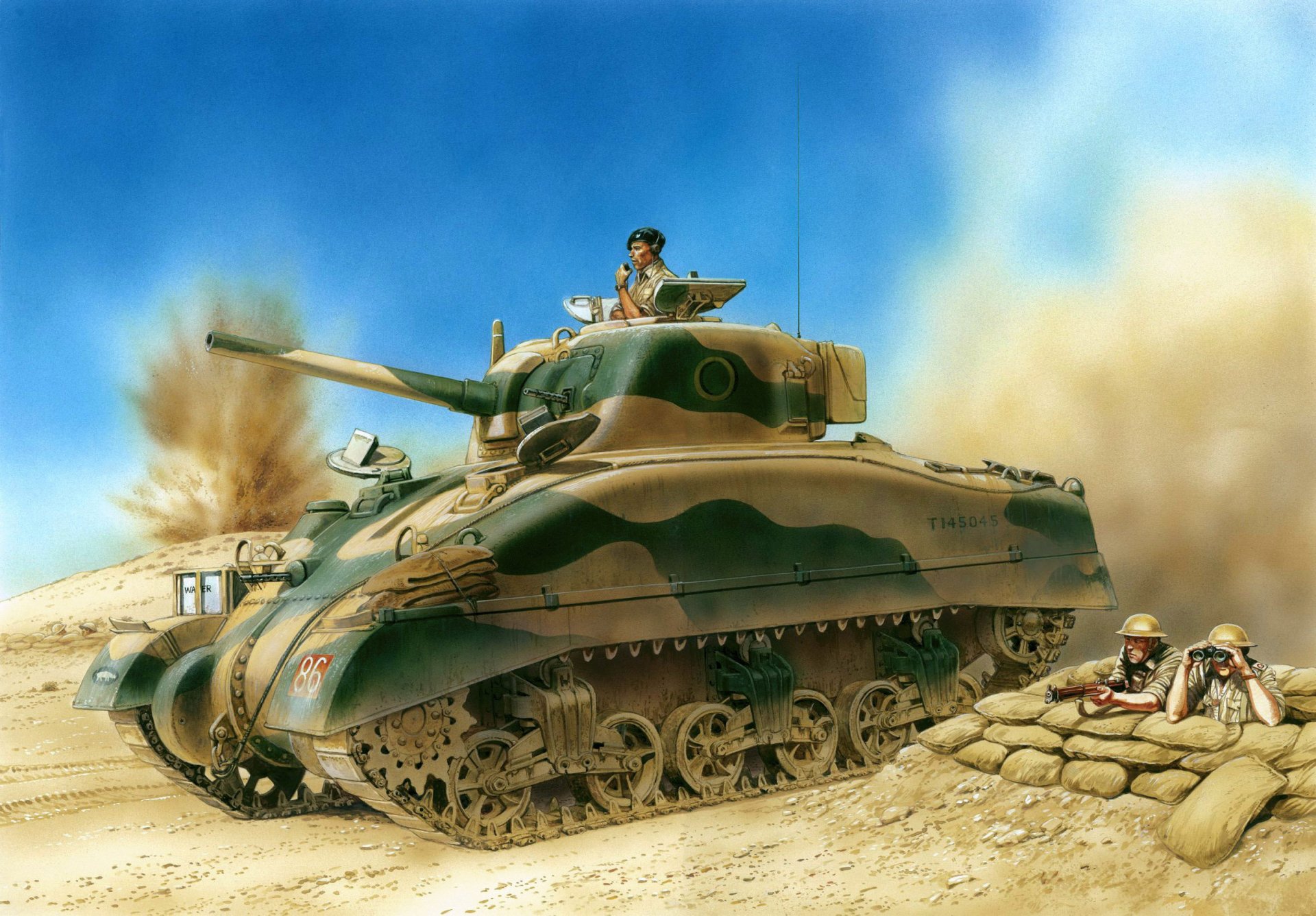 art tank main medium m4 sherman sherman usa in service in england battle at el alamein battle north african company in the course of which british troops under the command of general bernard montgomery defeated north african italian german group