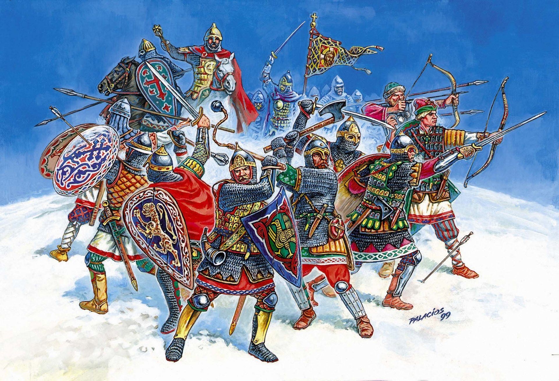 russi russi cavalieri russi vigilantes xiii-xiv secolo secoli guerre faide lotta con i tartari mongoli conquistatori e cavalieri tedeschi