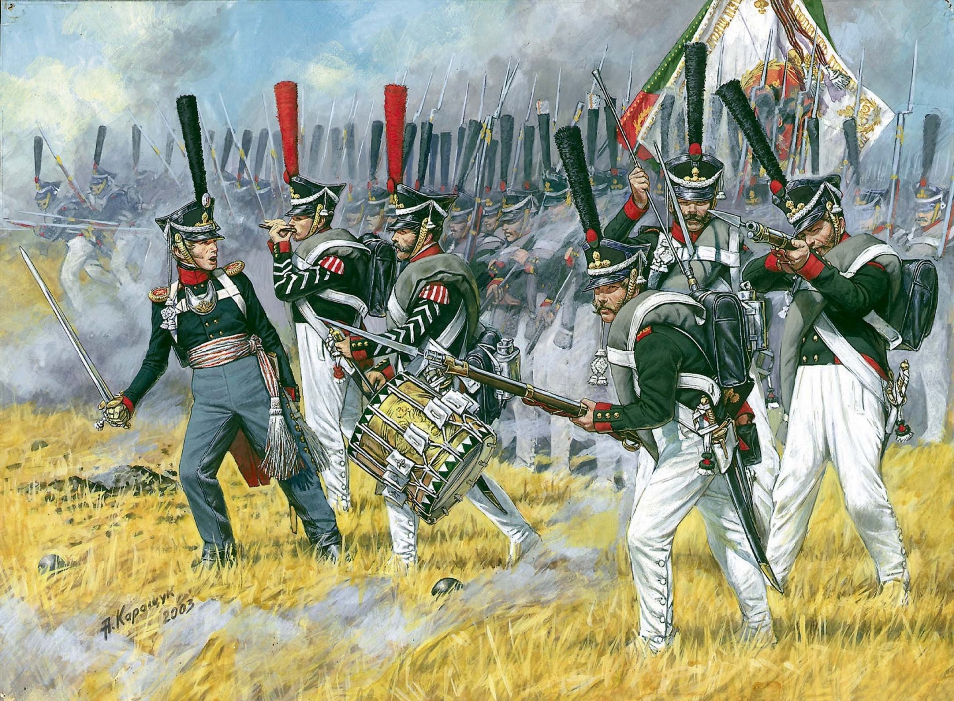 infantería pesada rusa granaderos 1812-1814gg. infantería pesada lineal no en vano fue considerada la mejor imparable en un ataque de bayoneta