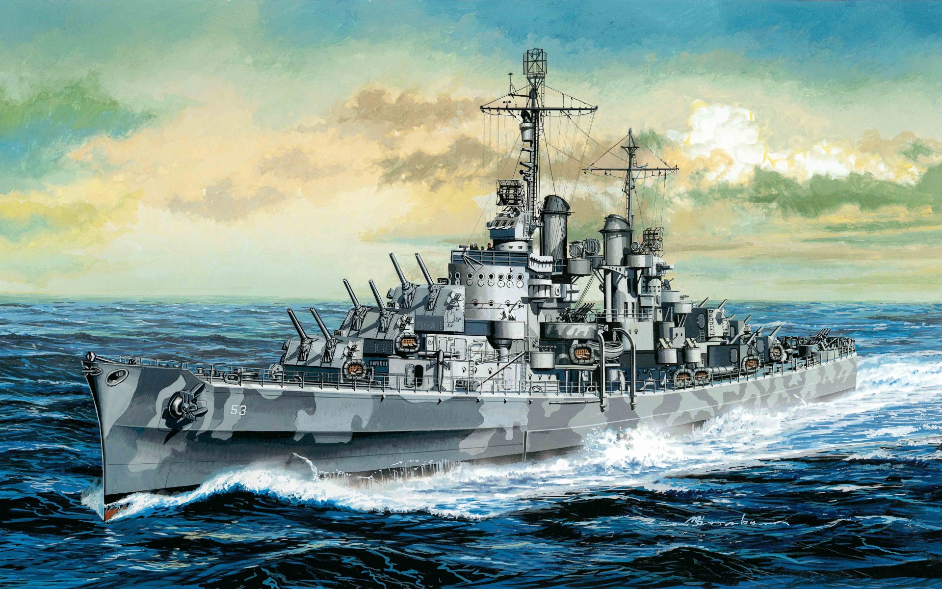 art fleet ship light cruiser type atlanta san diego cl-53 type light cruisers fleet usa entered into service january 10 1942 navy ww2