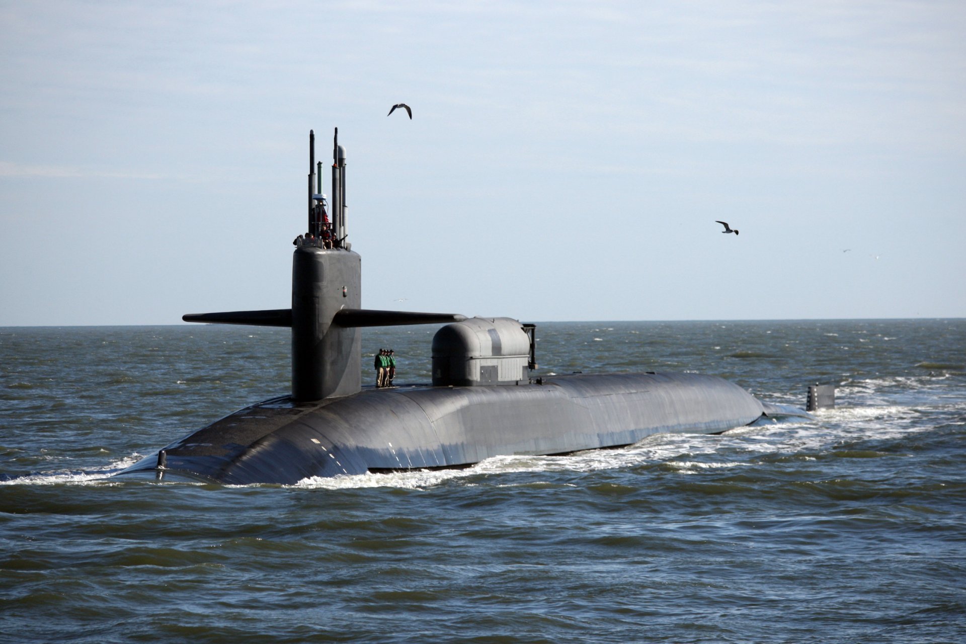 submarino marina de guerra estados unidos uss georgia retráctil dispositivo océano gaviotas