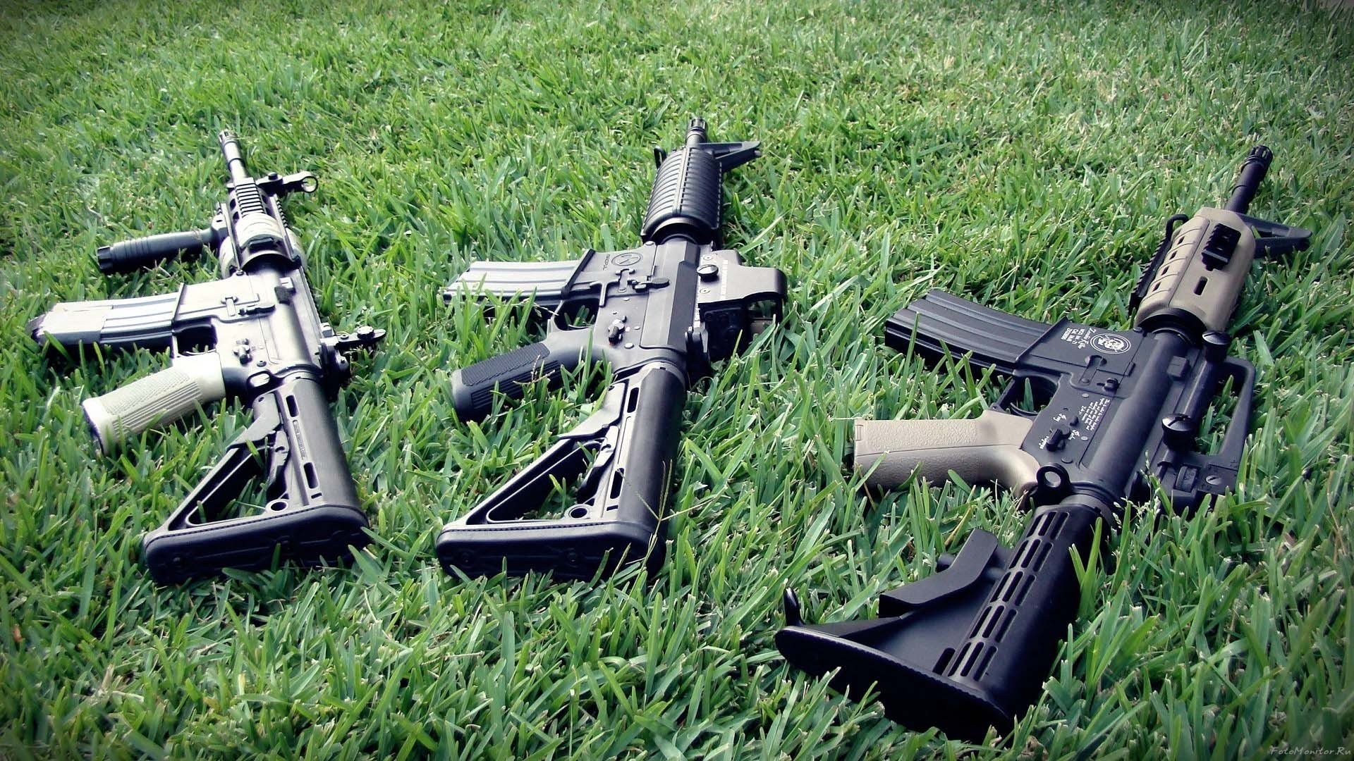 ametralladoras rifles de asalto ar-15 m4a1 hierba