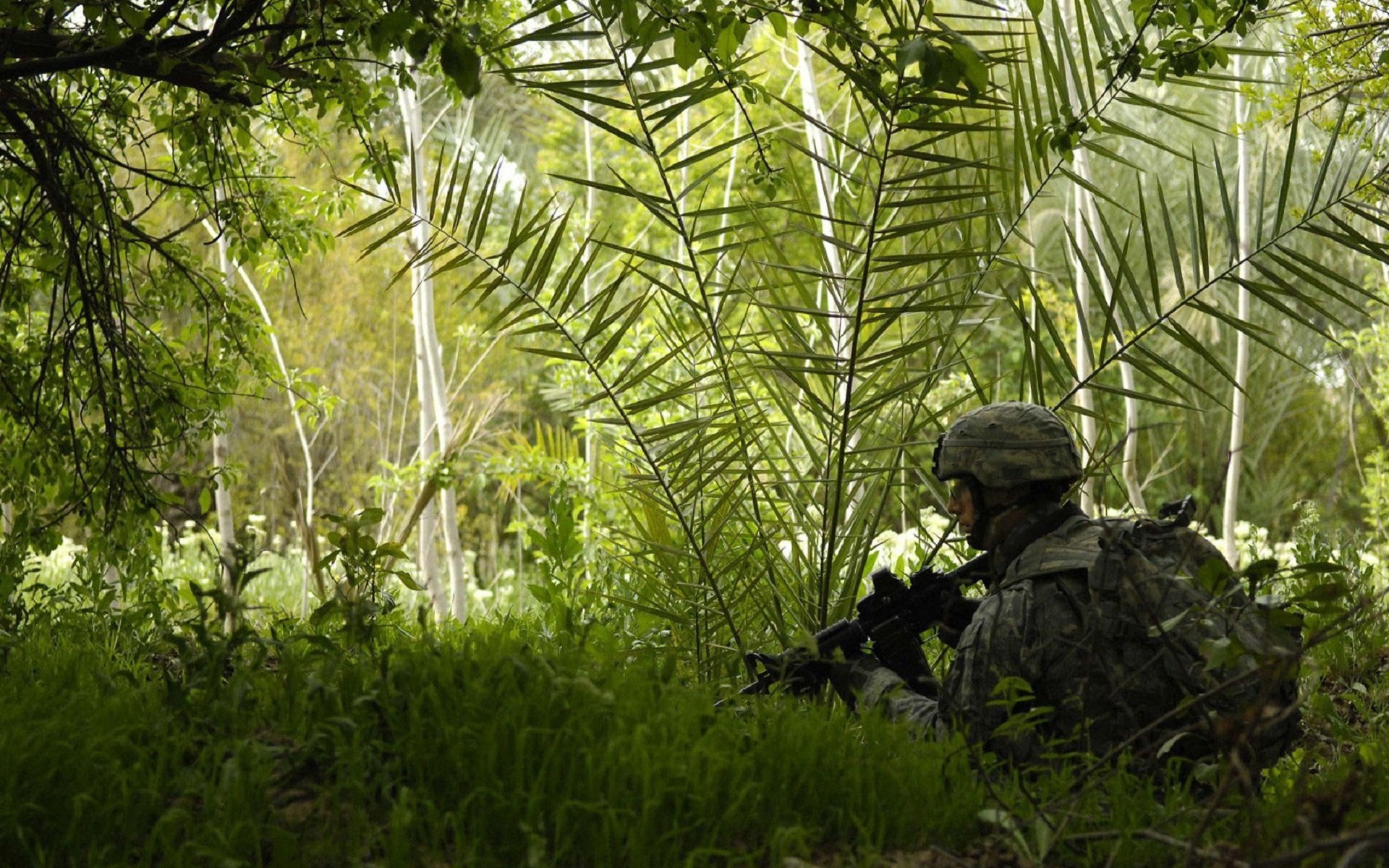 soldat automate équipement forêt herbe