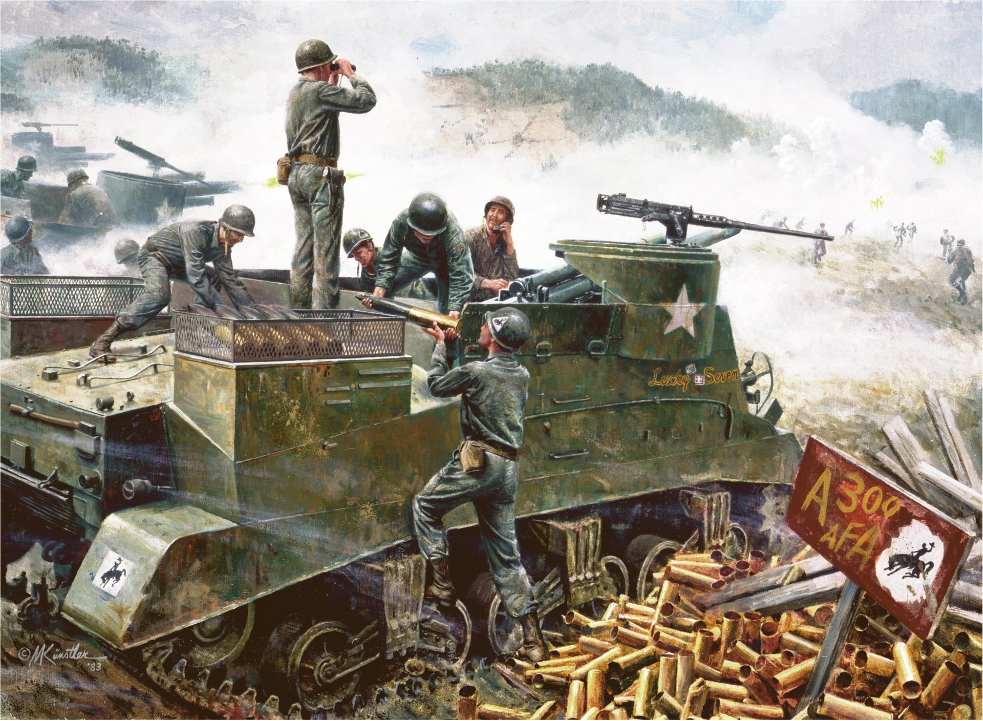 art hongchon corea del sud 18 maggio 1951 m7 priest americano artiglieria semovente posizione di tiro disegno m. kunstler