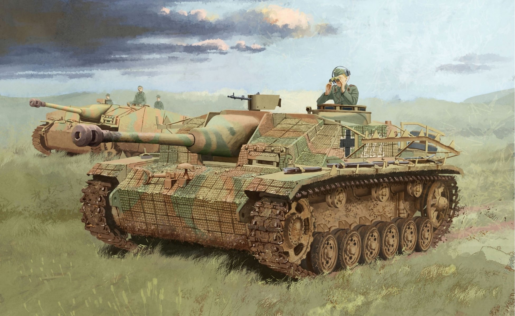 арт война iii ausf.g немецкие самоходно-артиллерийские установки циммерит маскировка командир поле трава